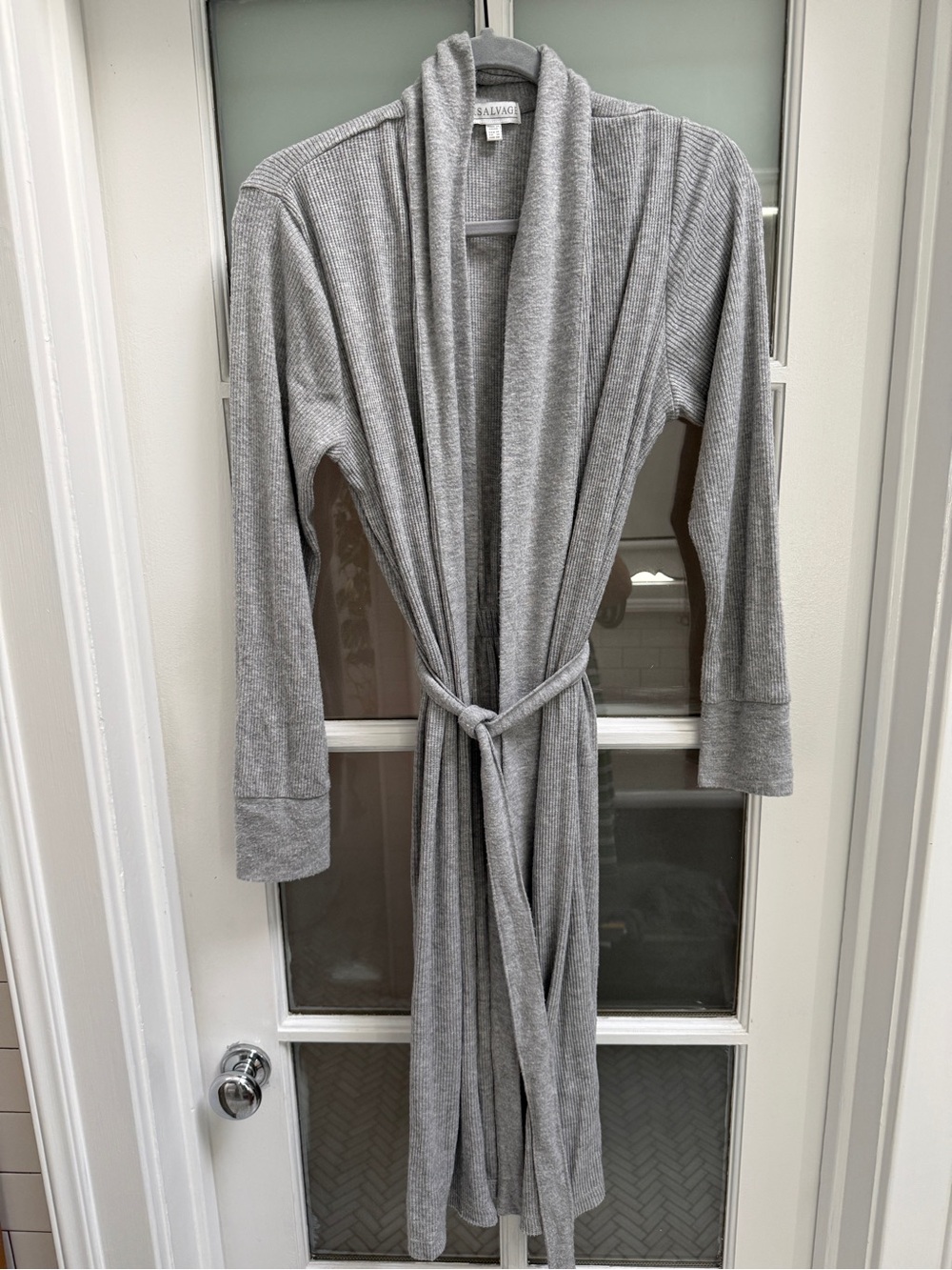 PJ Salvage Light Grey Ribbed Shawl Collar Robe